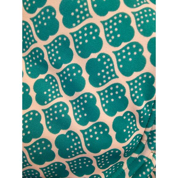 Boden sz 4/6 tankini two piece swimsuit set turquoise blue and white SW43 - Picture 6 of 6